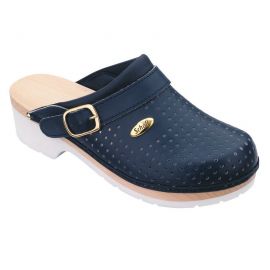 SCHOLL CLOG SUPER COMFORT ΣΑΜΠΩ ΜΠΛΕ ΕΠΑΓΓΕΛΜΑΤΙΚΟ ΔΕΡΜΑΤΙΝΟ