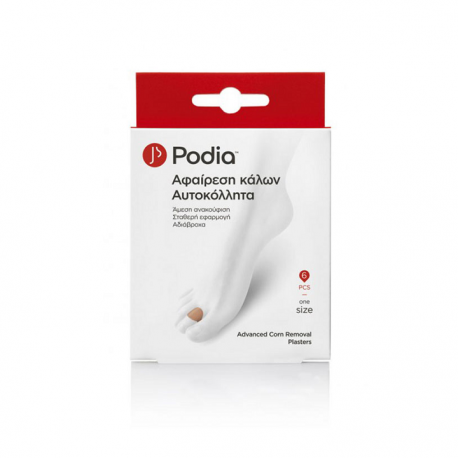 Podia Αυτοκόλλητο επίθεμα αφαίρεσης κάλων 6pcs