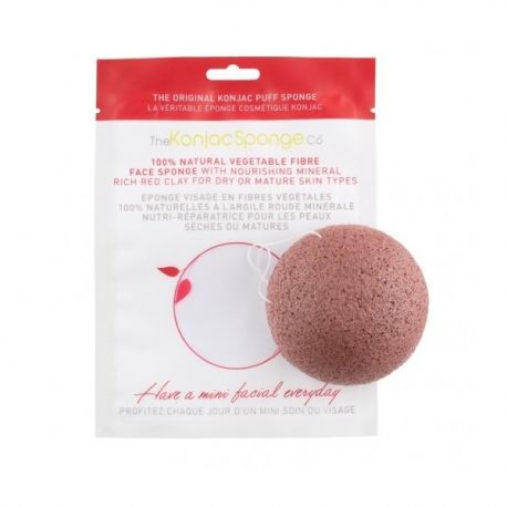 The Simply Konjac Sponge Face Half Ball Red