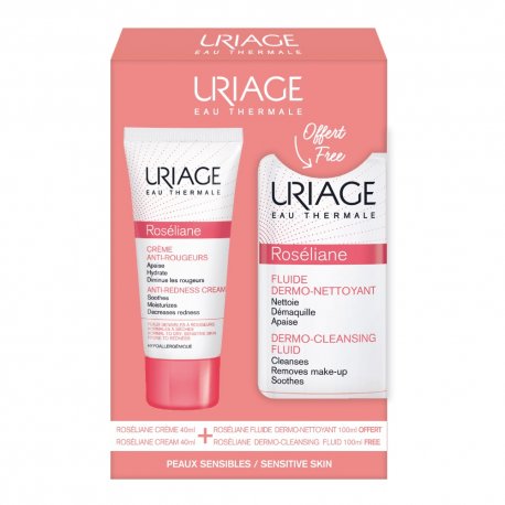 URIAGE ROSÉLIANE KIT CREME 40ML & FLUID DERMO CLEANSING 100