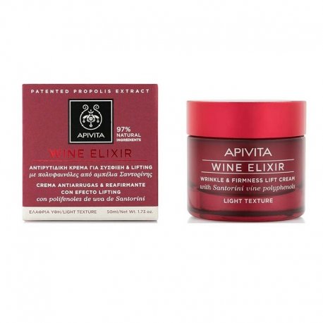 APIVITA WINE ELIXIR WRINKLE-FIRMNESS LIFT CREAM LIGHT 50ML