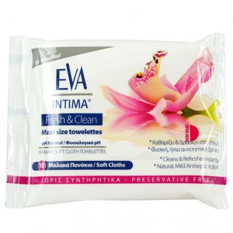 INTERMED EVA INTIMA POCKET SIZE TOWELETTES - ΜΑΝΤΗΛΑΚΙΑ - 10τεμ.