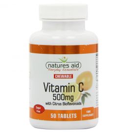 NATURES AID Vitamin C 500mg - 50 Μασώμενα δίσκια