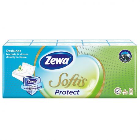 ZEWA Softis Protect Χαρτομάντηλα Τσέπης 4Φ - 10 τεμ.