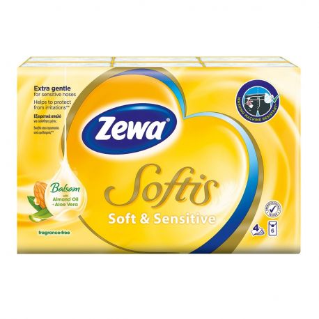 ZEWA Softis Soft & Sensitive Χαρτομάντηλα Τσέπης 4Φ - 6 τεμ.