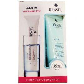 RILASTIL Aqua Intense 72H Gel Cream Intensive Moustirizer 40ml-Aqua Moisturizing Face Cleanser 50ml