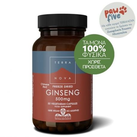 TERRANOVA Chinese Red Ginseng 500mg NEW! - 50 capsules