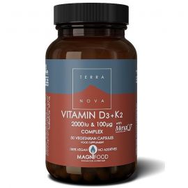 TERRANOVA Vitamin D3 2000 iu Complex with Vitamin K2 100ug Complex - 50 capsules