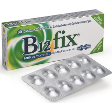 UNIPHARMA B12-FIX OROD. TABL BTX30X1000 MG B12/TAB 30pcs