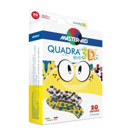 MASTER AID QUADRA 3D (Παιδική κασετίνα) Quadra 3D Boys 20 strip ΣΤΕΝΑ-ΦΑΡΔΙΑ