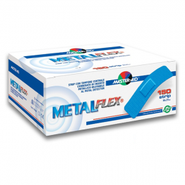 MASTER AID METAL FLEX (86 x 25mm) 150 τεμ. (STRIP ΜΠΛΕ ΧΡΩΜ. ΑΝΙΧΝΕΥΣΙΜΟ ΓΙΑ ΒΙΟΜΗΧΑΝΙΕΣ ΤΡOΦΙΜΩΝ-ΕΣΤΙΑΣΗΣ)