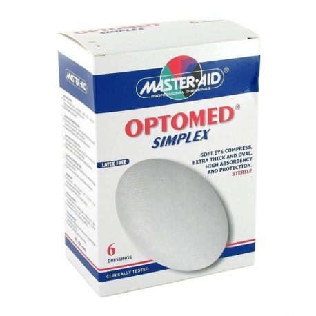 MASTER AID OPTOMED SIMPLEX (Οφθαλμική πιεστική γάζα) Optomed Simplex - 6τεμ. (60x52mm).