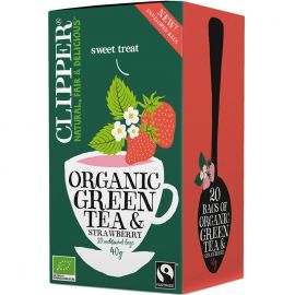 CLIPPER BIO ΤΣΑΪ GREEN TEA ΜΕ ΦΡΑΟΥΛΑ 20 ΦΑΚΕΛΑΚΙΑ 45GR