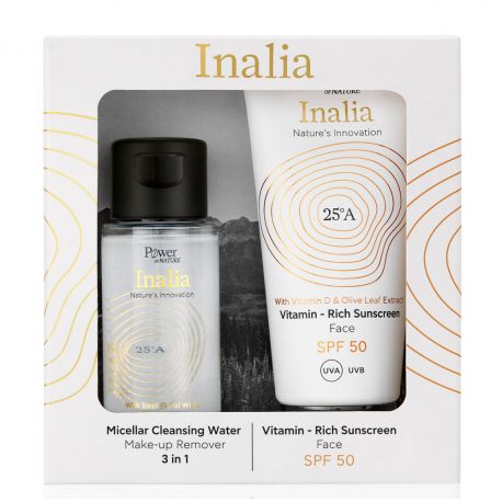POWER HEALTH Inalia-Vitamin-Rich Sunscreen Cream Face SPF 50, 50ml + Micellar Cleansing Water, 50ml ΔΩΡΟ