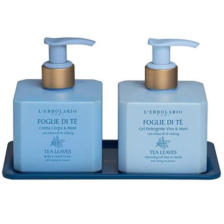 L'ERBOLARIO FOGLIE DI TE DUO CLEANSING GEL FACE-HANDS 250ml & BODY CREAM 250ml