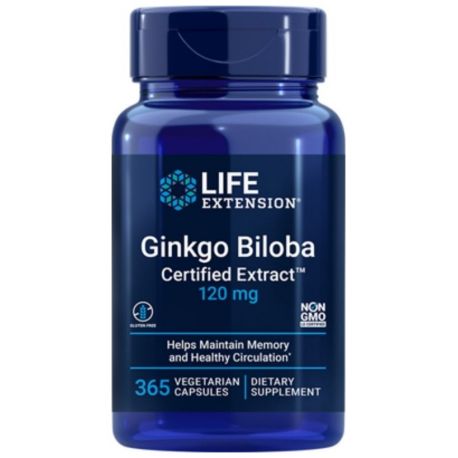Life Extension Ginkgo Biloba Certified Extract 120mg 365caps