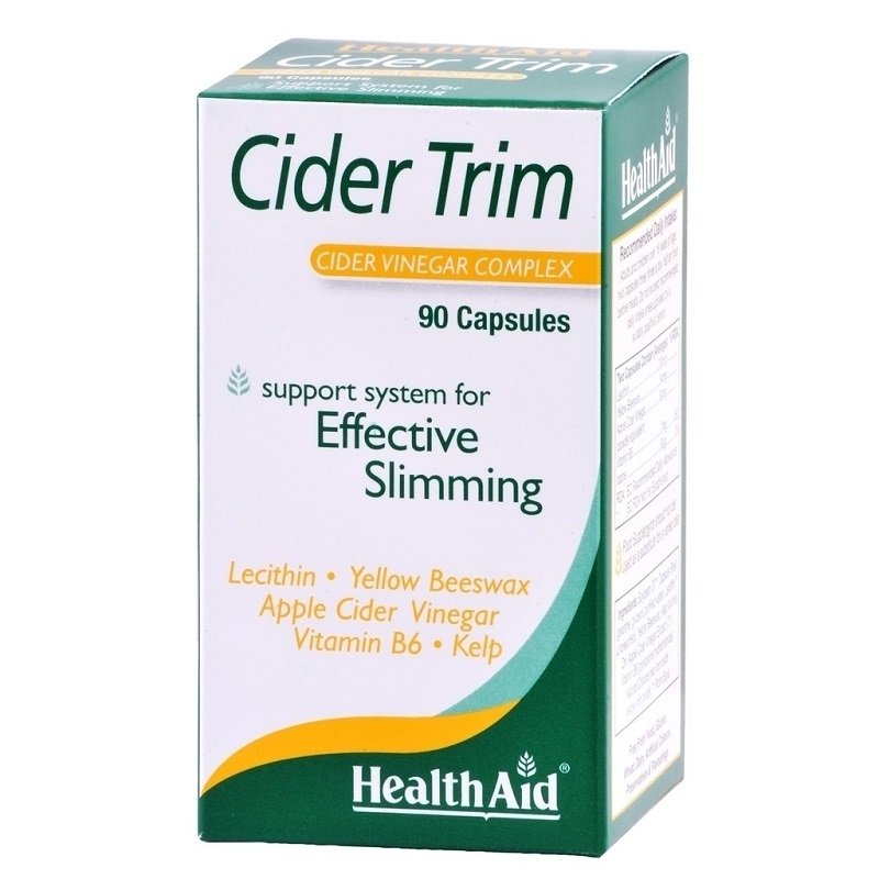 Health Aid Cider Trim Συμπλήρωμα Αδυνατίσματος με Μηλόξυδο 90 Κάψουλες | Pharm16