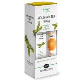 Power Health 1+1 MOUNTAIN TEA με ΣΤΕΒΙΑ 20 Αναβρ.Δισκία & ΔΩΡΟ Vitamin C 500mg
