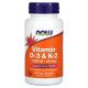 Now Foods Βιταμίνη D-3 και Κ-2 120 vcaps