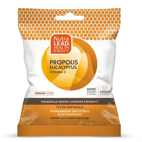 Nutralead Cough Candies Propolis Eucalyptus Vitamin C Καραμέλες για τον Βήχα με Γεύση Πορτοκάλι 40gr