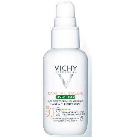 Vichy Capital Soleil UV-Clear SPF50+ Λεπτόρρευστο Αντηλιακό Προσώπου Κατά των Ατελειών & της Λιπαρότητας, 40ml