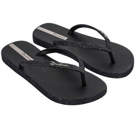 Ipanema Maxi Glow Glitter Σαγιονάρες σε Μαύρο Χρώμα 780-23346