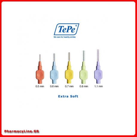 TEPE Μεσοδόντια Βουρτσάκια ΑΝΟΙΧΤΟ ΚΙΤΡΙΝΟ 0.7mm Extra Soft