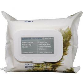 Korres Deep Detox Cleansing Cloths Olympus Tea Μαντηλάκια Καθαρισμού & Ντεμακιγιάζ με Βιολογικό Τσάι Ολύμπου, 30τεμ