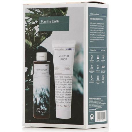Korres Promo Pure Like Earth Vetiver Root Shower Gel 250ml + Vetiver Root After Shave Balm 125ml
