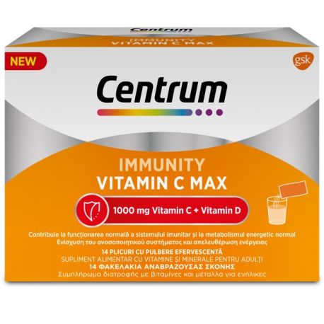 Centrum Immunity Vitamin C Max Βιταμίνη για Ανοσοποιητικό 1000mg 14 φακελίσκοι