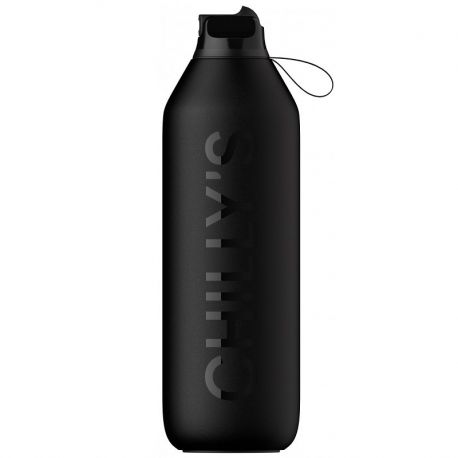 Chilly's Series 2 Sport Μπουκάλι Θερμός με Καλαμάκι Abyss Black 500ml