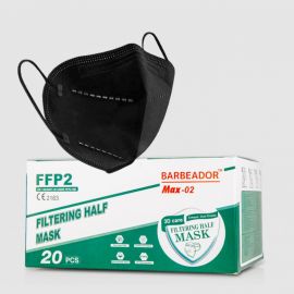 ΜΑΣΚΑ ΥΨΗΛΗΣ ΠΡΟΣΤΑΣΙΑΣ Barbeador 3D Care FFP2 (15cm x 11cm) Protective Masks [Black] 20τμχ