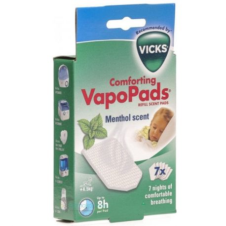 Vicks Comforting Vapo Pads Ανταλλακτικές Ταμπλέτες (VH7) με άρωμα Μέντας, 7 ταμπλέτες