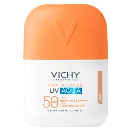 Vichy Capital Soleil UV Aqua Λεπτόρρευστο Ενυδατικό Αντηλιακό Προσώπου με Χρώμα Light SPF50, 50ml