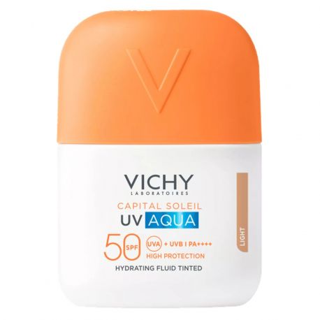 Vichy Capital Soleil UV Aqua Λεπτόρρευστο Ενυδατικό Αντηλιακό Προσώπου με Χρώμα Light SPF50, 50ml