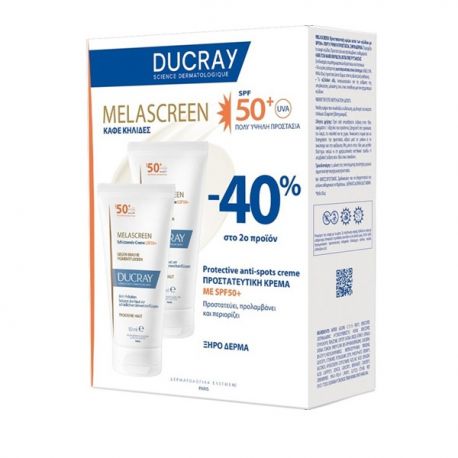 Ducray Melascreen UV Κρέμα Ελαφριάς Υφής Spf50 2 X 40ml