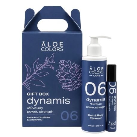 Aloe Colors Gift Box Dynamis με Hair & Body Cleanser 200ml, & Aroma 06 Dynamis Eau de Parfum 10ml