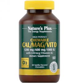 Nature s Plus Cal/Mag/Vit D3 with Vitamin K2 Ch.-Chocol 60caps
